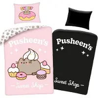 Halantex SP. z.o.o. Linge de lit en coton avec effet lumineux Candy shop cats Pusheen