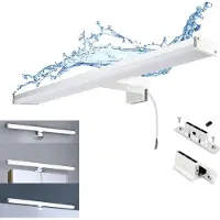 Alpinaluz Lampe LED pour miroir de salle de bain 10W IP44 chrome, lumière blanc neutre 4000K, aluminium fin 40 cm - éclairage moderne du miroir