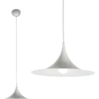 Alpinaluz Suspension nordique semi-minimaliste en aluminium blanc pour restaurant, cuisine, salle à manger - E14, inspirée de Gubi, long câble de 3,8 m