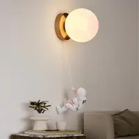 Alpinaluz Applique murale pour enfants "LUA", design lune et astronaute, lampe moderne imprimée en 3D, douille en laiton, Ø150mm, G9