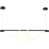 Alpinaluz Suspension moderne néon ondulé "SALSA" avec support métallique noir - 360º - 45 W - 4000 K blanc neutre.
