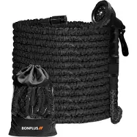 Bonplus BP Tuyau d'arrosage extensible avec tête de pulvérisation, 10 fonctions différentes, tuyau d'arrosage avec pistolet, avec sac de transport (30 m)