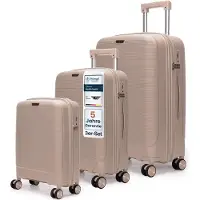4FLY CoreMatte PP Valises à coque rigide 20,24,28 pouces Set de valises – Lot de 3 – Kaki