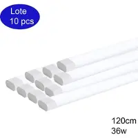 Alpinaluz lot de 10 lampes LED 120 cm 36 W 4500 lm 6000 K blanc froid, boîtier blanc, diffuseur mat anti-éblouissant.