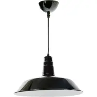 Alpinaluz Suspension de plafond noire Ø36cm, style industriel en aluminium, douille E27, design moderne et élégant