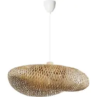 Alpinaluz Suspension de cuisine créative, double couche de soie de bambou et tressage blanc rétro, style industriel pour restaurant, ø 590 x 450 mm.