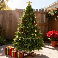 CIRCLIO Sapin de Noël Artificiel 180cm - Arbre de Noël Dense et Réaliste Moulé par Injection, Sapin de Noel Realiste avec Support en Bois et Sac de Rangement