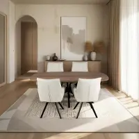 Zita Home Table de salle à manger danoise ovale - 180 cm - Nature - Bois de mangue
