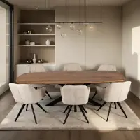 Zita Home Table de salle à manger danoise ovale - 240 cm - Nature - Bois de mangue
