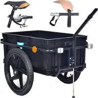 Tiggo Remorque pour bicyclettes, remorque cargo, remorque de transport pour 2 caisses de bière