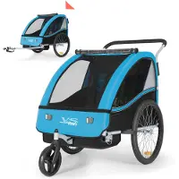 Tiggo VS 2 Remorque pour enfants Remorque vélo 360° pivotante 2en1 fonction jogger Remorque vélo pour enfants + ceinture de sécurité 5 points Jogger