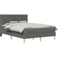 vidaXL Cadre de lit avec matelas gris foncé 120 x 200 cm Tissu