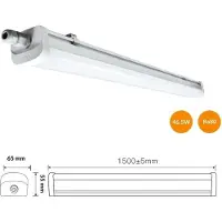 Silamp Réglette LED étanche 150cm 46.5W 120lm/W - Blanc Neutre 4000K - 5500K