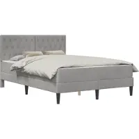 vidaXL Cadre de lit avec matelas gris clair 140 x 190 cm velours