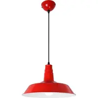 Alpinaluz Plafonnier rouge de style industriel, diamètre 36 cm, métal de haute qualité, douille E27, design moderne et élégant