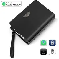 4FLY etui en cuir Smart avec serrure à empreinte digitale & GPS V2473 - Noir