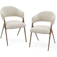 COLAMY Lot de 2 chaises de salle à manger – design ergonomique et confortable de style vintage – Beige