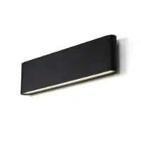 Alpinaluz "SAFATA" Applique murale noire à LED 20 W pour l'intérieur et l'extérieur, boîtier rectangulaire en aluminium, éclairage dirigé vers le haut et le bas, 300