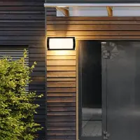 Silamp Applique Murale LED 20W Noire Rectangulaire IP65 - Blanc Froid 6000K - 8000K