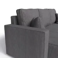 QLA Möbel Canapé d'angle Madrid avec fonction sommeil, canapé avec coffre de lit, canapé de salon, canapé, sofa, canapé-lit. Couleur : Gris