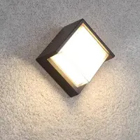 Silamp Applique Murale LED 15W Noire Carrée IP65 avec cache - Blanc Chaud 2300K - 3500K