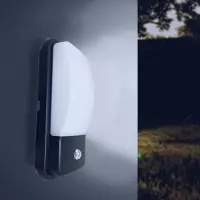 Silamp Applique Murale Noire Extérieure LED IP65 20W avec Détecteur de Mouvement - Blanc Froid 6000K - 8000K