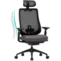 COLAMY Chaise de bureau avec accoudoirs 4D et siège réglable avant-arrière, confort optimal pour travail intensif - Gris