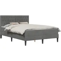 vidaXL Cadre de lit avec matelas gris foncé 140 x 200 cm velours