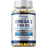 Xemenry Omega 3 Fish Oil 6330mg (120 capsules) Complément alimentaire, cerveau, mémoire, concentration, cœur, circulation sanguine, santé cardiaque, os, articulations