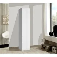 Extom Armoire de chambre à coucher, 46 cm, blanc mat / blanc brillant