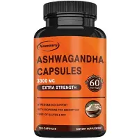 Xemenry Ashwagandha 3300 mg (120 gélules) Complément alimentaire, relaxation, anxiété, sommeil, récupération, énergie, humeur, système immunitaire