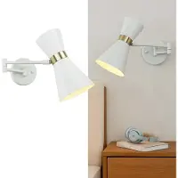 Alpinaluz "SENDA" Applique E27 avec bras articulé et pivotant, métal blanc, idéale pour la salle à manger, la cuisine ou la chambre à coucher.