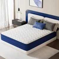HOMAVO Matelas 160x200 cm, 22 cm, 7 zones de ressorts ensachés, degré de fermeté H3, fermeté équilibrée, orthopédique, anti-allergique, OEKO-TEX,