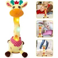 Dnntunk Girafe en peluche interactive avec fonction d'enregistrement et d'imitation, girafe en peluche, jouet interactif