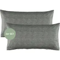 Esprit Housses de coussin et parures de lit en Renforcé HARP Anthracite 40 x 80 cm 2pcs
