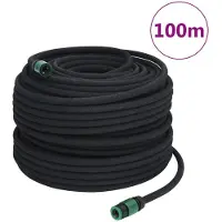 Syfax Tuyau d'arrosage de jardin noir 0,6" 100 m caoutchouc