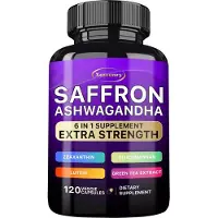 Xemenry Saffron Ashwagandha 418mg (120 capsules) Complément alimentaire, endurance, humeur, métabolisme, stress, anxiété, sommeil, yeux, énergie, focalisation