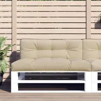 vidaXL Meubles Coussin pour palette Beige 120x40x12 cm Tissu - Coussins pour meubles de jardin 360626