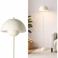 Alpinaluz Lampadaire en forme de champignon – Style nordique moderne, métal couleur crème, douille E27 SHAROM