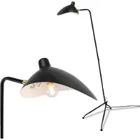 Alpinaluz Lampadaire noir au design nordique moderne et minimaliste en aluminium noir, abat-jour réglable, E27.