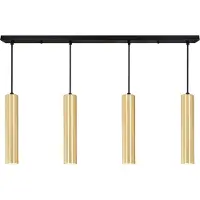Alpinaluz Lampes linéaires à quatre suspensions - Design minimaliste avec tubes de 30cm - Douille GU10 - Or