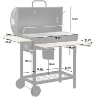 BBQ-Toro Chariot à charbon de bois | Ø 42 x (L) 80 cm | Fumoir à charbon Premium mobile