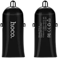 Hoco Z12 Dual 2x USB Chargeur allume-cigare de voiture avec adaptateur de prise allume-cigare 2.4A en noir