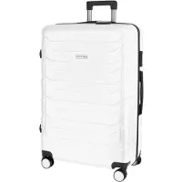 Omna | Valise sur roulettes XXL - 76x49x30cm - 94L - Blanc - Spacieuse et élégante - Idéale pour les longs voyages