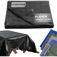STREND PRO Bâche Tarpaulin Strong 4x5 m, 200 g/m, de protection, anthracite, avec oeillets