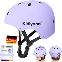 Kidiyana casque de vélo pour enfants S (48-54 cm) en violet - casque de sport léger, amortissant les chocs, pour 2-6 ans, réglable, idéal pour le vélo, la trottinette, le scooter
