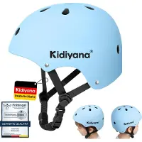 Kidiyana casque de vélo pour enfants S (48-54 cm) en bleu - casque de sport léger, amortissant les chocs, pour 2-6 ans, réglable, idéal pour le vélo, la trottinette, le scooter