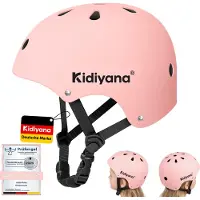 Kidiyana casque de vélo pour enfants S (48-54 cm) en rose - casque de sport léger, amortissant les chocs, pour 2-6 ans, réglable, idéal pour le vélo, la trottinette, le scooter