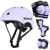 Kidiyana casque enfant S (48-54 cm) + équipement de protection - S - Purple Bundle - Amazon