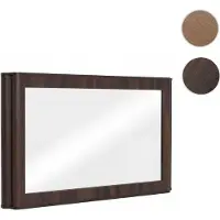 Mendler Miroir HWC-P42, miroir mural, miroir de vestiaire, miroir de couloir, MDF et verre, 80 x 120 x 10 cm aspect noyer